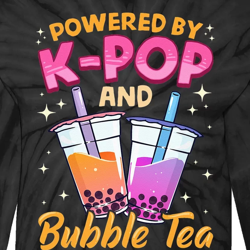 Bubble Tea Boba K POP Music Lover Korean Milk Anime Gift Tie-Dye Long Sleeve Shirt