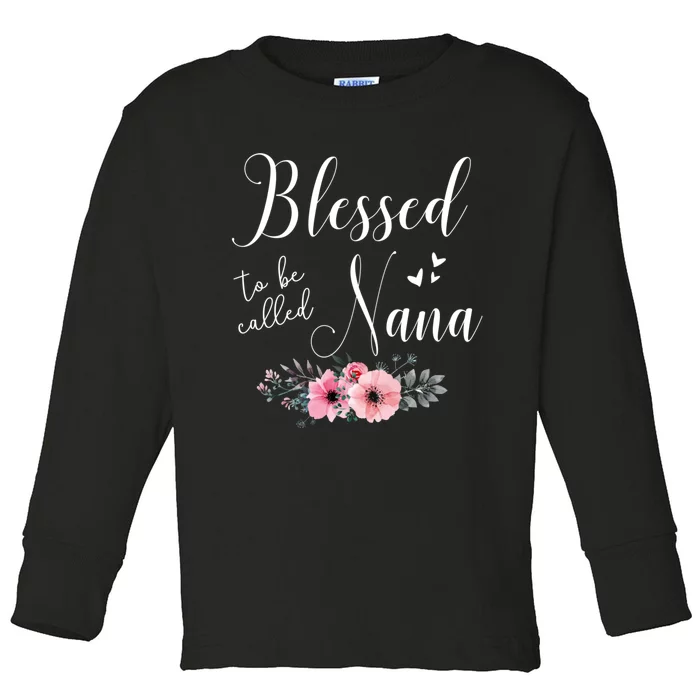 Blessed To Be Nana Women Grandma MotherS Day Christmas Toddler Long Sleeve Shirt