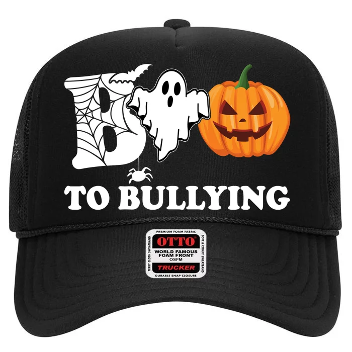 Boo To Bullying Ghost Anti Bully Unity Day High Crown Mesh Trucker Hat