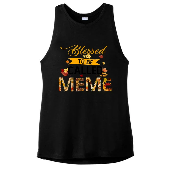 Blessed To Be Called Meme Autum Halloween Grandma Meaningful Gift Ladies Tri-Blend Wicking Tank