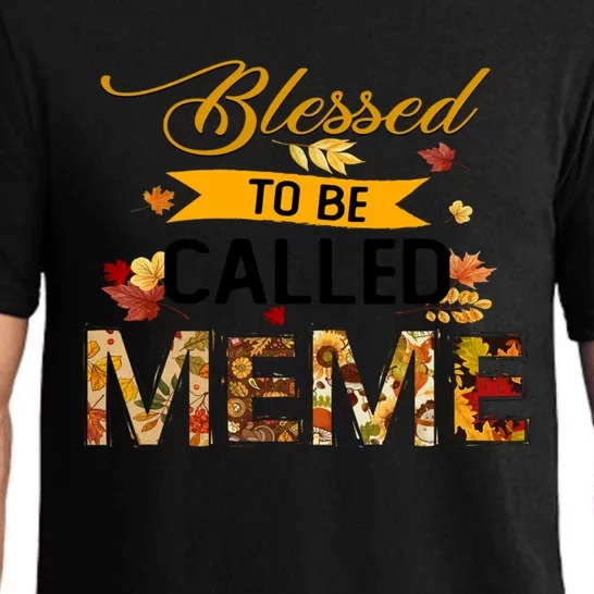 Blessed To Be Called Meme Autum Halloween Grandma Meaningful Gift Pajama Set