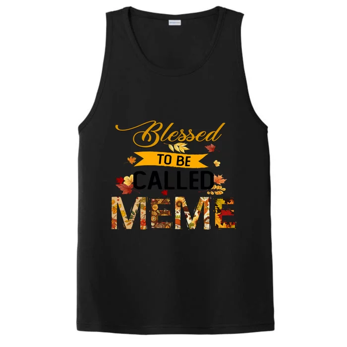 Blessed To Be Called Meme Autum Halloween Grandma Meaningful Gift Performance Tank