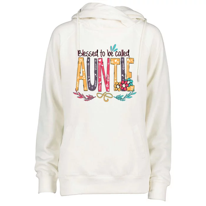 Blessed To Be Called Auntie Colorful Grandma Womens Funnel Neck Pullover Hood