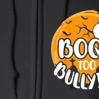 Boo To Bullying Prevention Unity Day Halloween Ghost Full Zip Hoodie