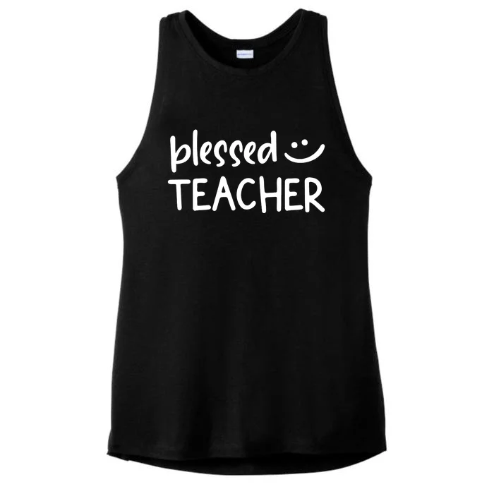 Blessed Teacher Ladies Tri-Blend Wicking Tank