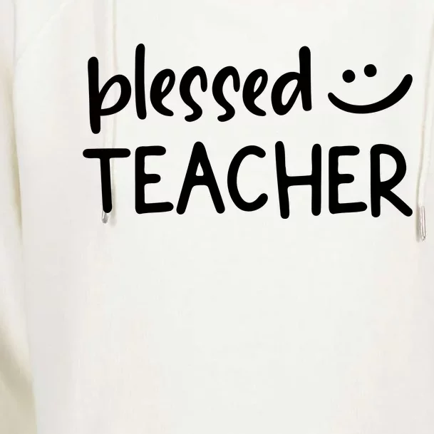 Blessed Teacher Womens Funnel Neck Pullover Hood