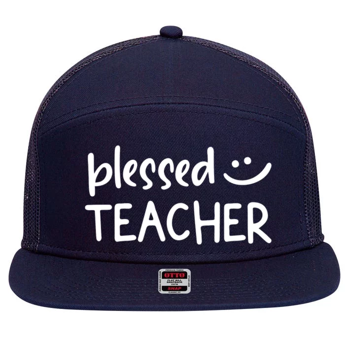 Blessed Teacher 7 Panel Mesh Trucker Snapback Hat