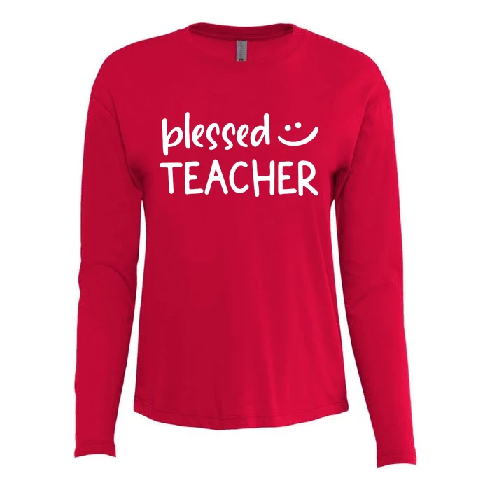 Blessed Teacher Womens Cotton Relaxed Long Sleeve T-Shirt