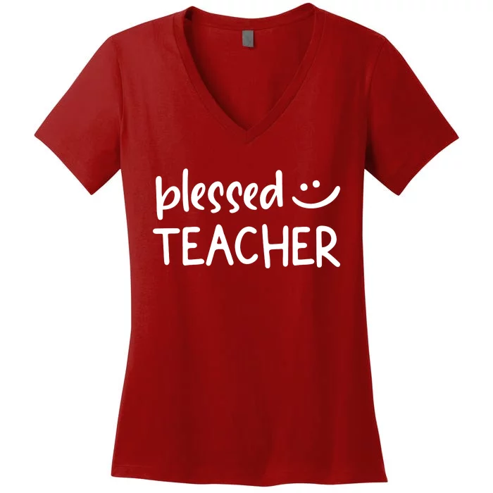 Blessed Teacher Women's V-Neck T-Shirt