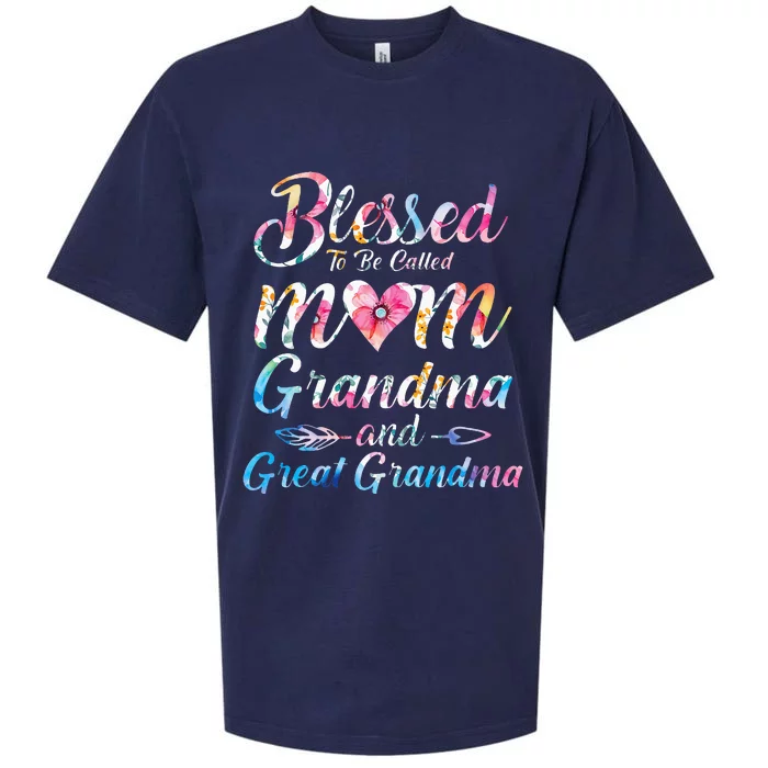 Blessed To Be Called Mom Grandma Great Grandma MotherS Day Sueded Cloud Jersey T-Shirt