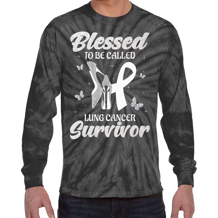 Blessed To Be Called Lung Cancer Survivor High Heels Tie-Dye Long Sleeve Shirt