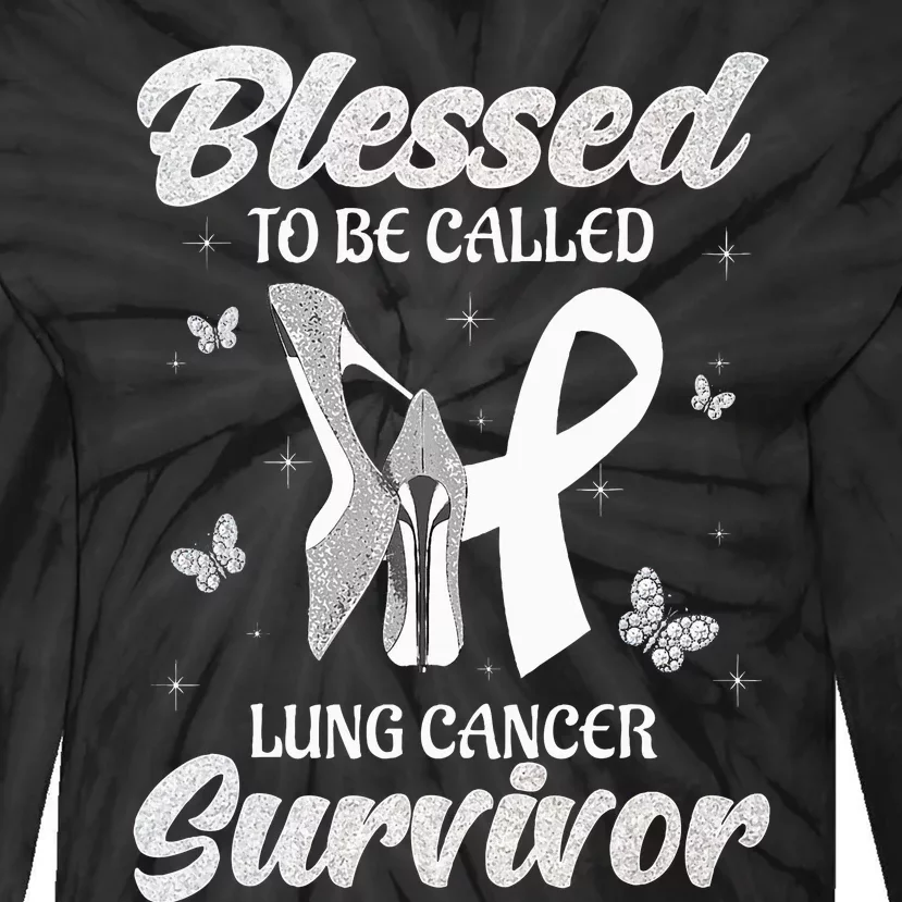 Blessed To Be Called Lung Cancer Survivor High Heels Tie-Dye Long Sleeve Shirt