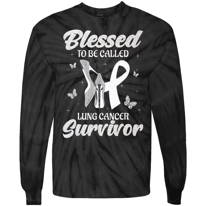 Blessed To Be Called Lung Cancer Survivor High Heels Tie-Dye Long Sleeve Shirt