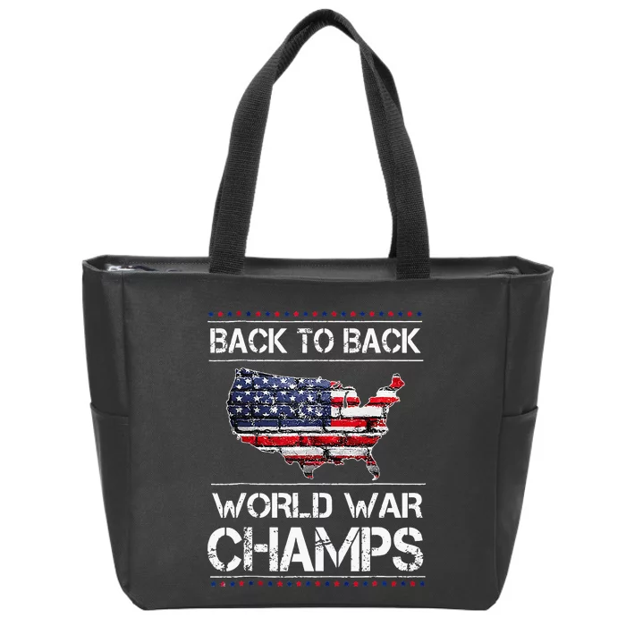 Back To Back Undefeated World War Champs Zip Tote Bag