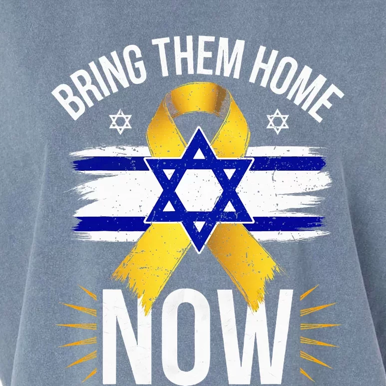 Bring Them Back Home Now Israel Flag Yellow Ribbon Garment-Dyed Women's Muscle Tee