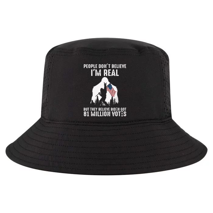 Bigfoot They Believe Bïden Got 81 Million Votes Cool Comfort Performance Bucket Hat