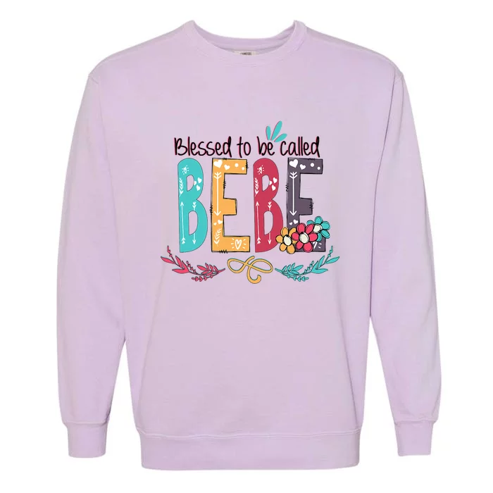 Blessed To Be Called Bebe Colorful Grandma Garment-Dyed Sweatshirt