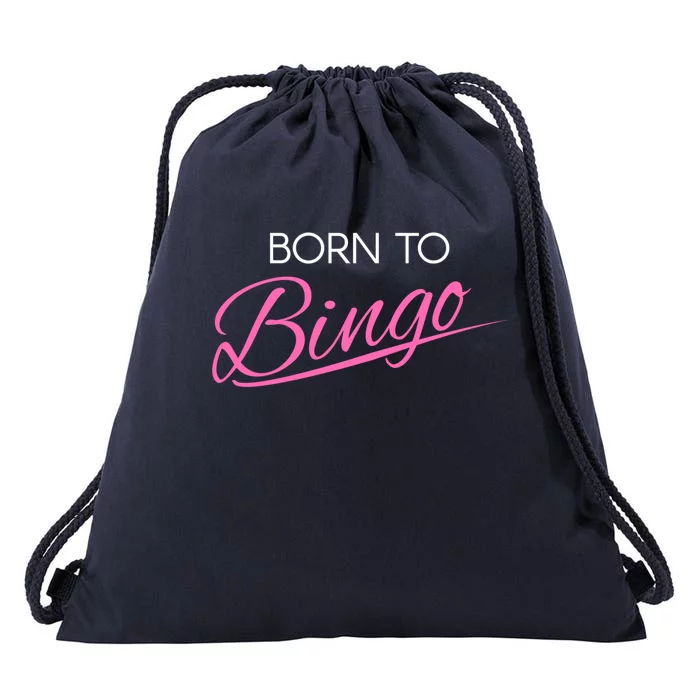 Born To Bingo Retro Gift For Bingo Player Gift Drawstring Bag