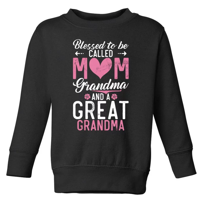 Blessed To Be Called Grandma And A Great Grandma Toddler Sweatshirt