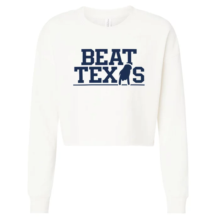 Beat Texas Blue By Ninety Cropped Pullover Crew