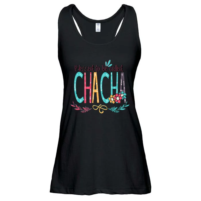 Blessed To Be Called Chacha Colorful Grandma Ladies Essential Flowy Tank