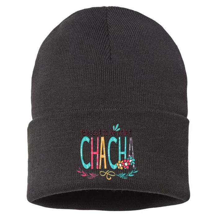 Blessed To Be Called Chacha Colorful Grandma Sustainable Knit Beanie