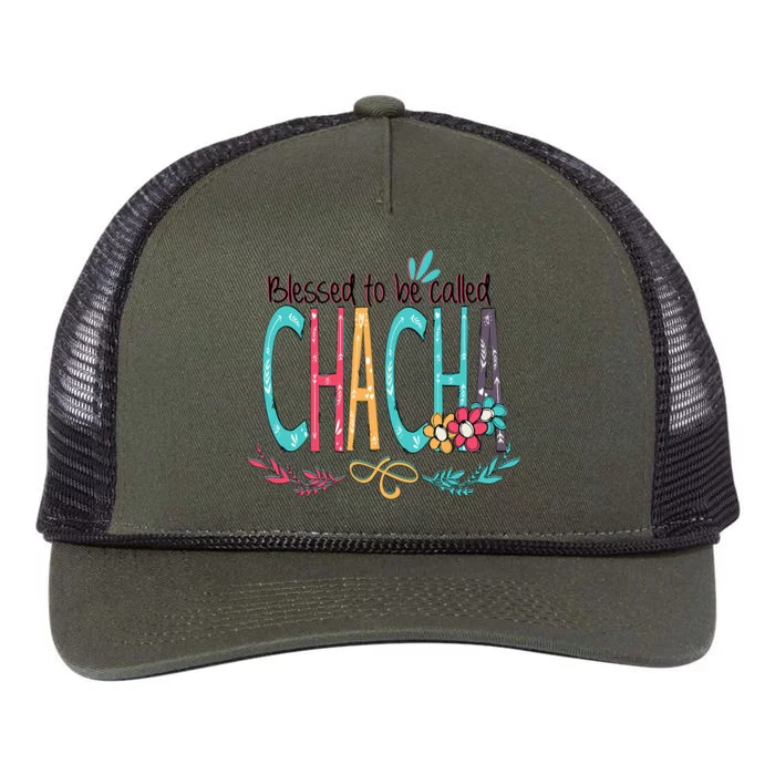 Blessed To Be Called Chacha Colorful Grandma Retro Rope Trucker Hat Cap