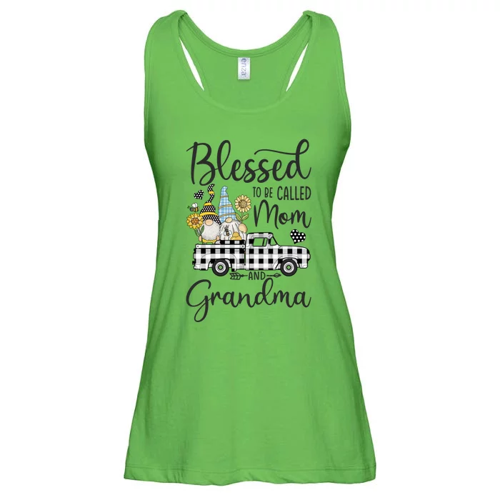 Blessed To Be Called Mom And Grandma Gnomes Sunflower Meaningful Gift Ladies Essential Flowy Tank