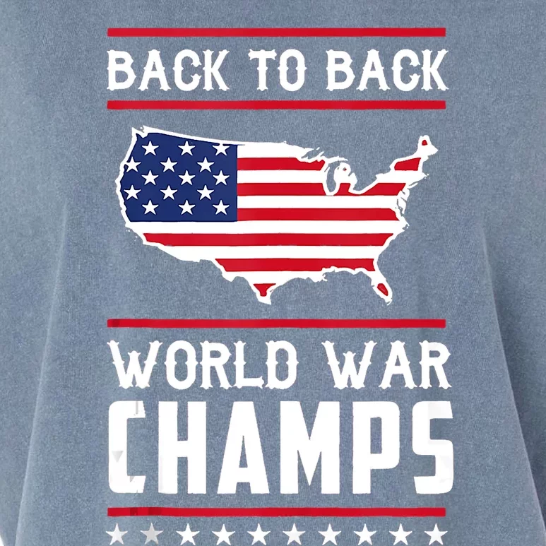 Back To Back World War Champs US Flag 4th Of July Garment-Dyed Women's Muscle Tee