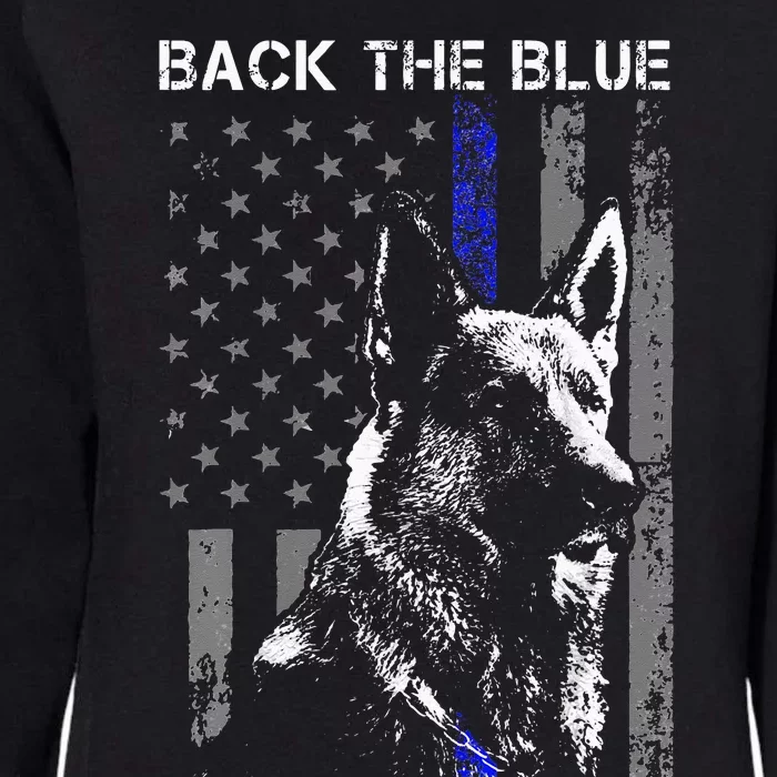 Back The Blue Thin Blue Line Flag K9 German Shepherd Police Womens California Wash Sweatshirt