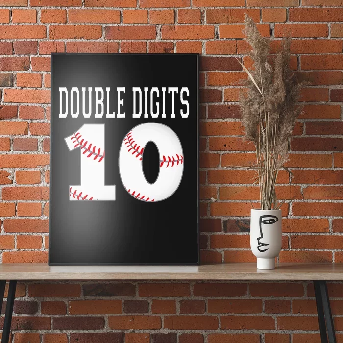 Baseball Ten Birthday Double Digits 10th Birthday Poster