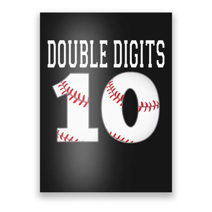 Baseball Ten Birthday Double Digits 10th Birthday Poster