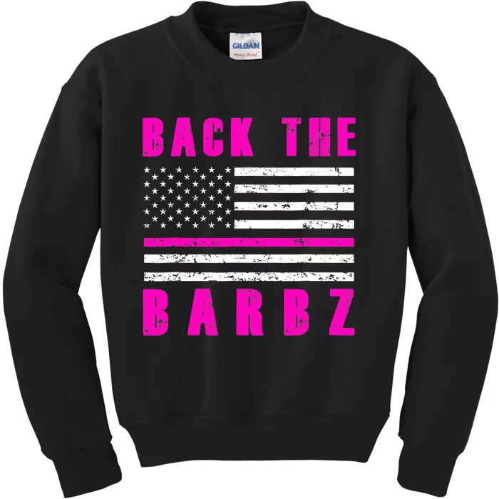 Back The Barbz Flag Back The Barbs Barb Flag Love Barbs Kids Sweatshirt