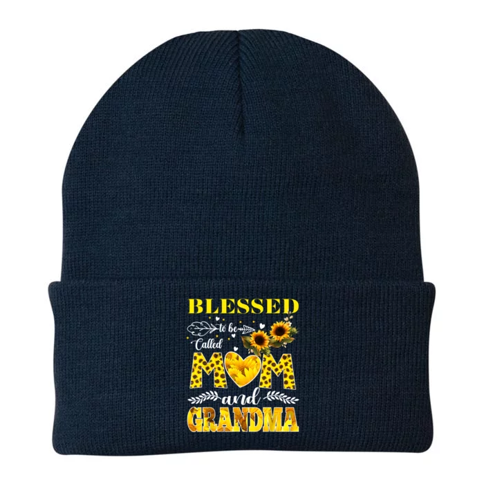 Blessed To Be Called Mom And Grandma Sunflower Mothers Day Knit Cap Winter Beanie