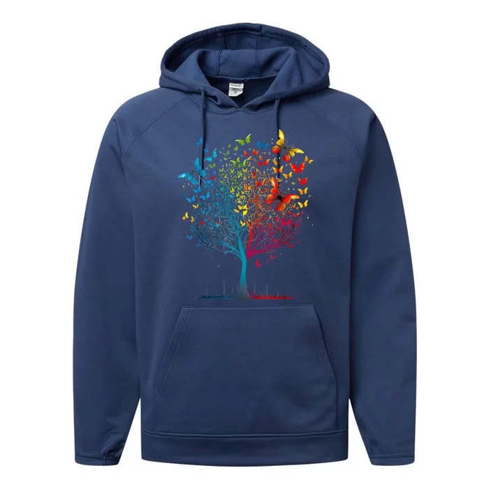 Butterfly Tree Beautiful Women Men Graphic Performance Fleece Hoodie