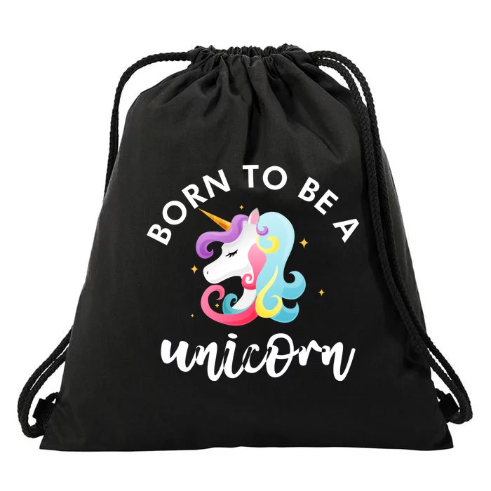 Born To Be A Unicorn Drawstring Bag