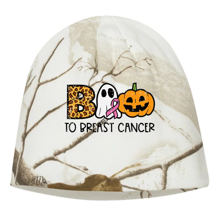 Boo To Breast Cancer Awareness Ghost Halloween Kati - Camo Knit Beanie