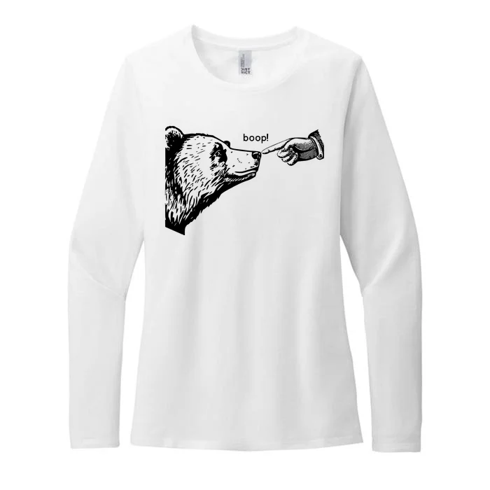 Boop The Bear Funny Womens CVC Long Sleeve Shirt