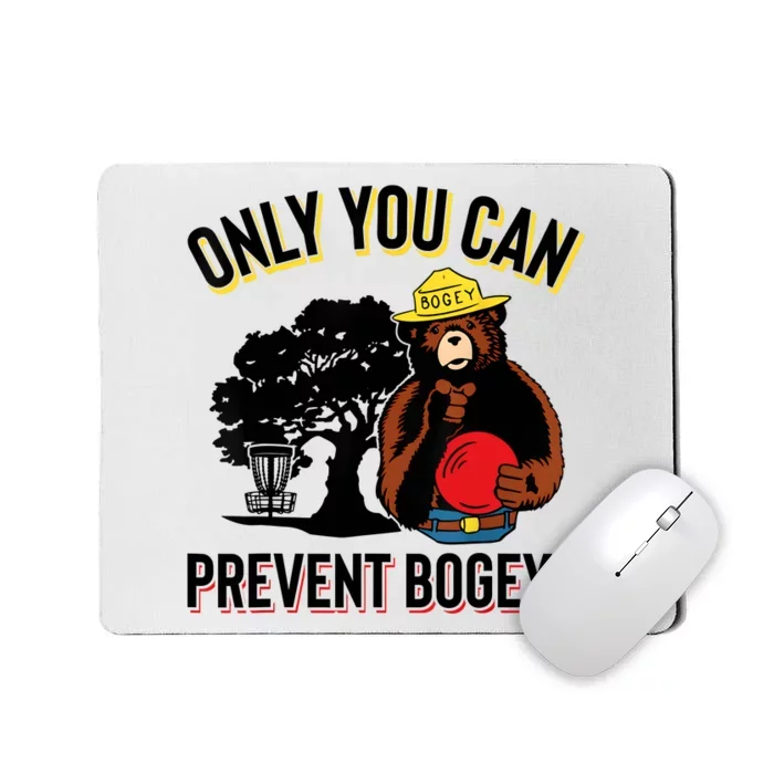 Bogey The Bear Only You Can Prevent Bogeys Disc Golf Mousepad