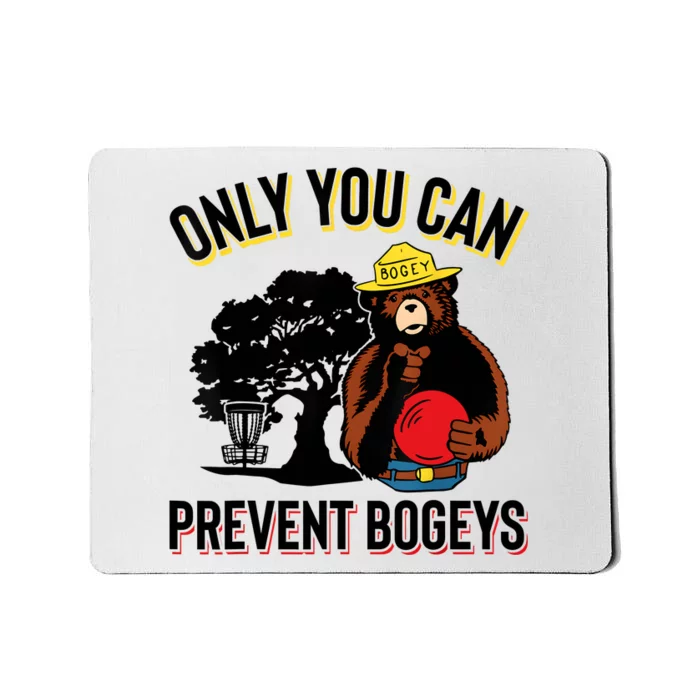 Bogey The Bear Only You Can Prevent Bogeys Disc Golf Mousepad