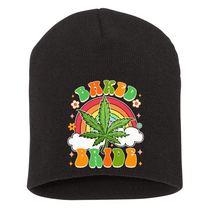 Bride To Be Cannabis Weed Lover Baked Bride Bachelorette Short Acrylic Beanie