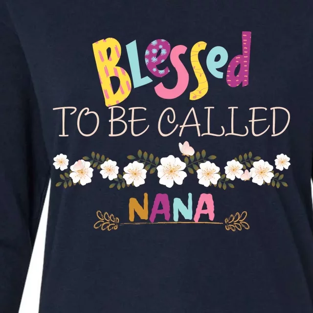 Blessed To Be Called Nana Womens Cotton Relaxed Long Sleeve T-Shirt