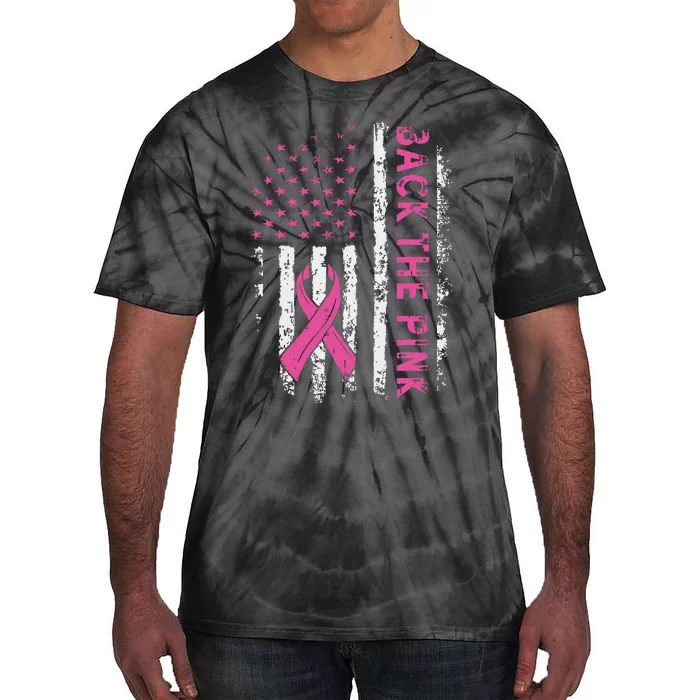 Back The Breast Cancer Awareness Flag Tie-Dye T-Shirt