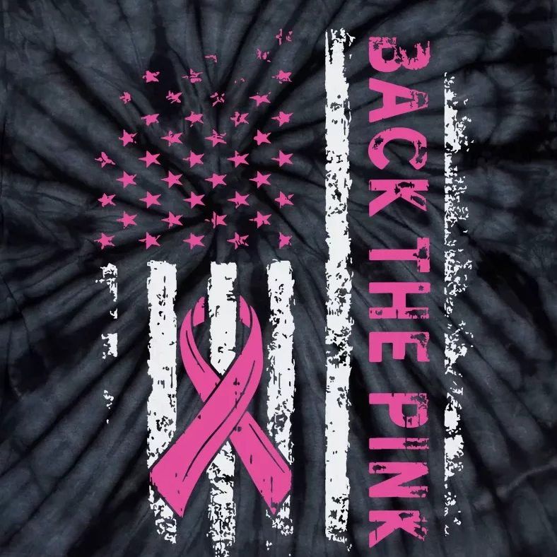 Back The Breast Cancer Awareness Flag Tie-Dye T-Shirt