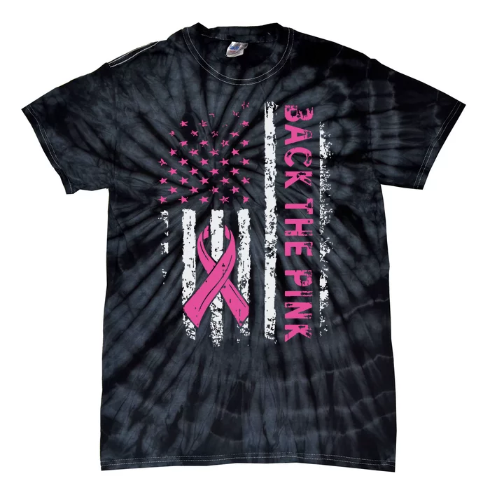 Back The Breast Cancer Awareness Flag Tie-Dye T-Shirt