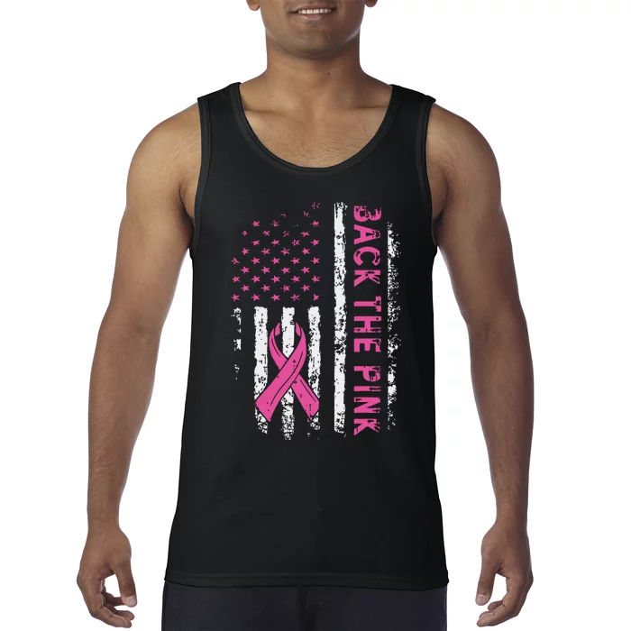 Back The Breast Cancer Awareness Flag Tank Top