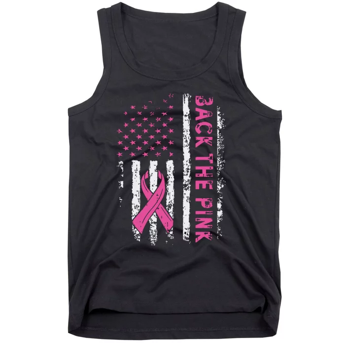 Back The Breast Cancer Awareness Flag Tank Top