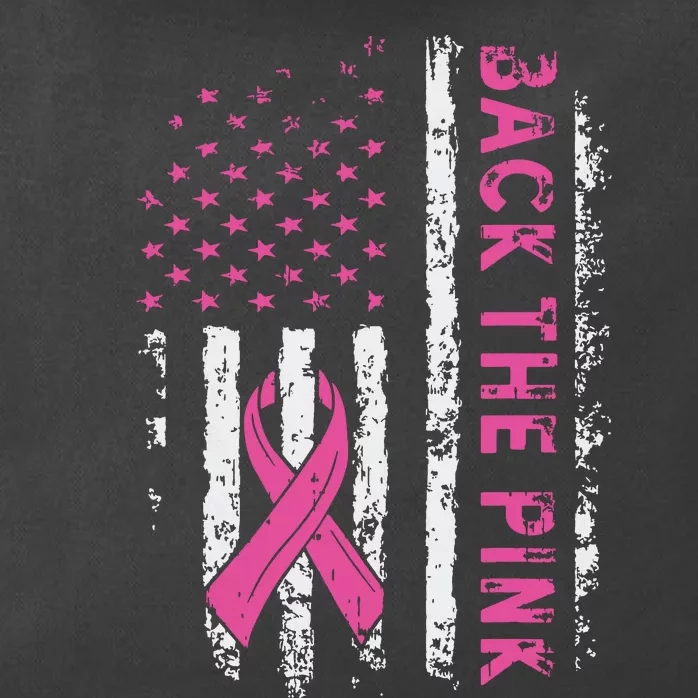 Back The Breast Cancer Awareness Flag Zip Tote Bag