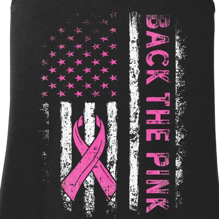 Back The Breast Cancer Awareness Flag Ladies Essential Tank