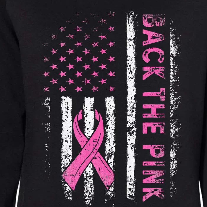 Back The Breast Cancer Awareness Flag Womens California Wash Sweatshirt